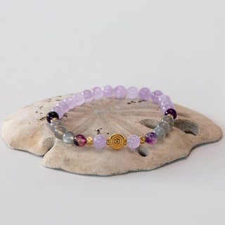 Amethyst & Mondstein Yoga-Armband für Meditation und Energie