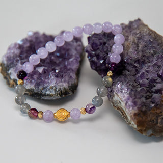 Amethyst & Mondstein Yoga-Armband für Meditation und Energie