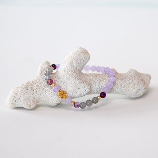 Amethyst & Mondstein Yoga-Armband für meditation Energie