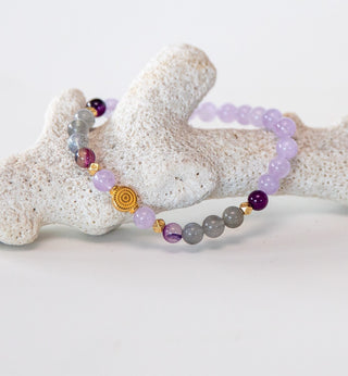 Amethyst & Mondstein Yoga-Armband für Meditation und Energie