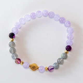 Amethyst & Mondstein Yoga-Armband für Meditation und Energie