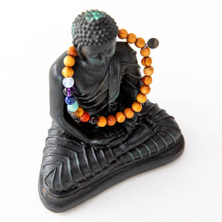 Chakra Armband 7 Chakren Granat Karneol Mondstein Amethyst Sandeloholz Tigerauge