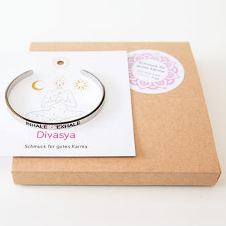 Armreif mit Gravur inhale exhale silber