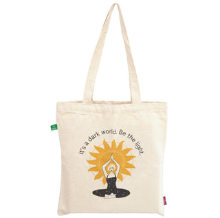 Baumwolltasche Jutebeutel mit Yoga Motiven Druck aus Bio Baumwolle