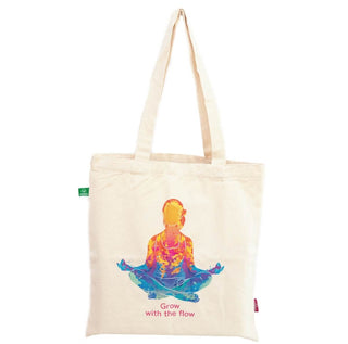 Baumwolltasche Jutebeutel mit Yoga Motiven Druck aus Bio Baumwolle
