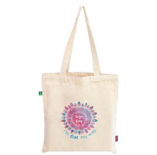 Baumwolltasche Jutebeutel mit Yoga Motiven Druck aus Bio Baumwolle
