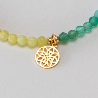 Chakra Armband mit vergoldeter Lebensblume
