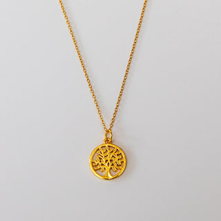 Gold Halskette mit Yoga Anhänger Lebensblume