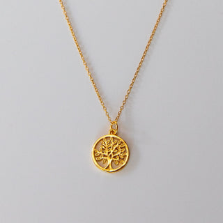 Gold Halskette mit Yoga Anhänger Lebensblume