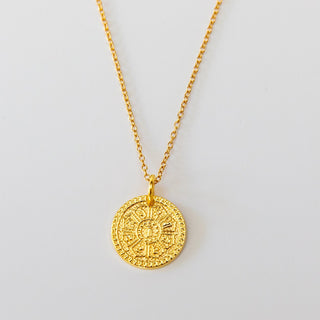 Gold Halskette mit Yoga Anhänger Om Mantra