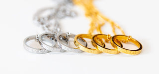 Kette mit Ring Edelstahl gold silber