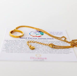 Kette mit Ring vergoldet mit Gravur Yoga Schmuck