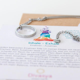 Kette mit Ring Gravur Edelstahl Yoga Schmuck spirituell