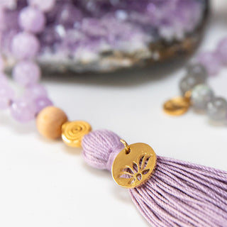 Mala kette Amethyst Lotus Gold