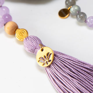 Mala kette Amethyst Lotus Gold