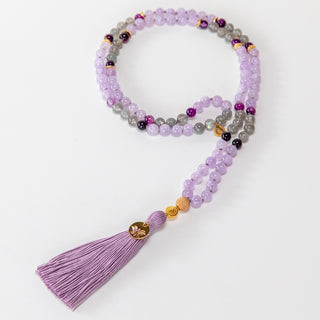 Mala kette Amethyst Lotus Gold