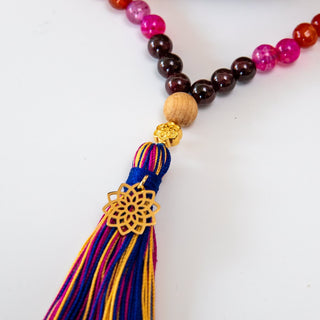 Mala Kette Meditationskette buddhistische Kette echte Kristalle vergoldete Chakra
