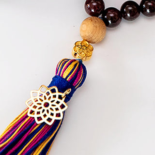 Mala Kette Meditationskette buddhistische Kette echte Kristalle vergoldete Chakra