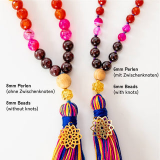 Mala Kette Meditationskette buddhistische Kette echte Kristalle vergoldete Chakra