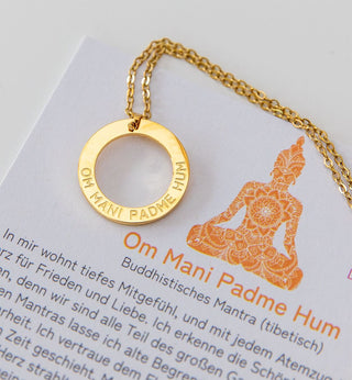Mantra Halskette Gold Om Mani Padme Hum Buddha