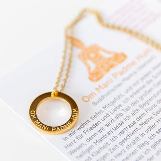 Mantra Halskette Gold Om Mani Padme Hum Buddha