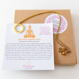Mantra Halskette Gold Om Mani Padme Hum Buddha