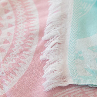 Meditationsdecke "Mandala Embrace" | 100% Baumwolle | 180 x 95cm | Pink Bliss
