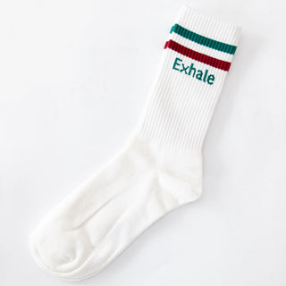 Socken mit Yoga Motiv inhale exhale namaste Bio Baumwolle