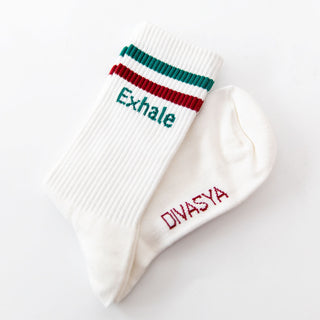 Socken mit Yoga Motiv inhale exhale namaste Bio Baumwolle