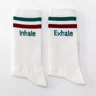 Socken mit Yoga Motiv inhale exhale namaste Bio Baumwolle