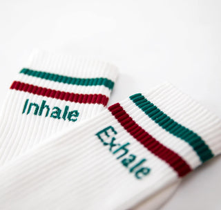 Socken mit Yoga Motiv inhale exhale namaste Bio Baumwolle