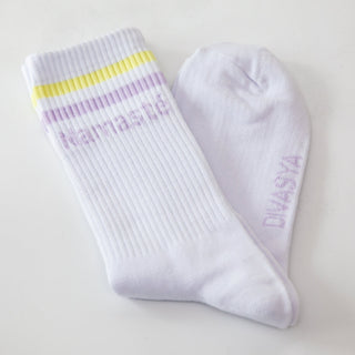Socken mit Yoga Motiv inhale exhale namaste Bio Baumwolle