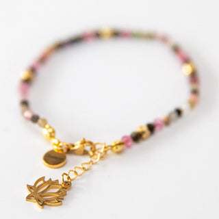 Turmalin Armband Yoga Armband mit Obsidian Rosenquarz Turmalin