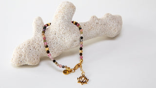 Turmalin Armband Yoga Armband mit Obsidian Rosenquarz Turmalin