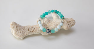Amazonit & Aquamarin Yoga-Armband Schmuckstein aus Silber