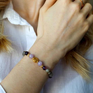 Yoga Armband Amethyst Armband mit Gold