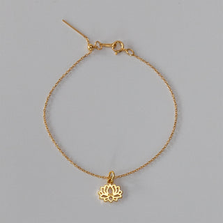 Yoga Armband Gold Lotus-Blüte Anhänger