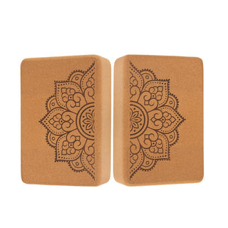 Yogablock aus Kork Mandala Set