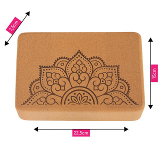Yogablock aus Kork Mandala Design nachhaltig