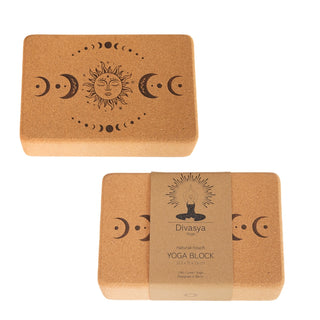 Yogablock Kork Set Sun Moon
