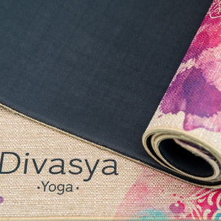 Jute Yogamatte aus Naturkautschuk indisch Ganesh Design
