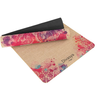 Jute Yogamatte aus Naturkautschuk indisch Ganesh Design