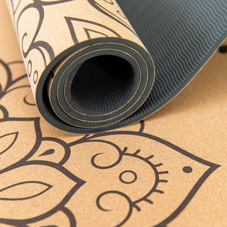 Kork Yogamatte leicht TPE dämpfend rutschfest