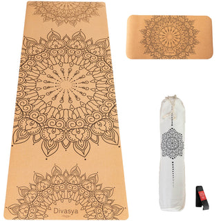 Kork Yogamatte Set Yoga Pad Mandala