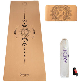 Kork Yogamatte Set Yoga Pad Mond
