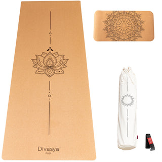 Kork Yogamatte Set Yoga Pad Lotus
