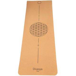 Kork Yogamatte leicht TPE dämpfend rutschfest Blume des lebens
