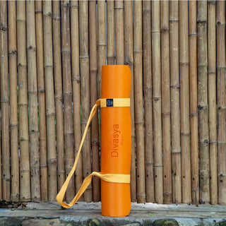 Yogamatte aus Naturkautschuk rutschfest Mandala Orange