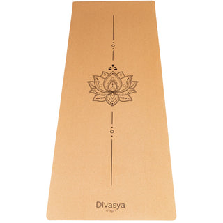Yogamatte Kork Lotus mit Naturkautschuk