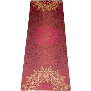 Yogamatte Naturkautschuk rutschfest recycelte Mikrofaser mit Mandala